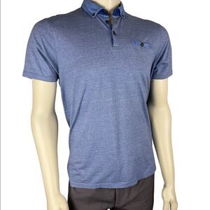 Men's Ted Baker S/S Blue Polo Button Down Size 5 (M)